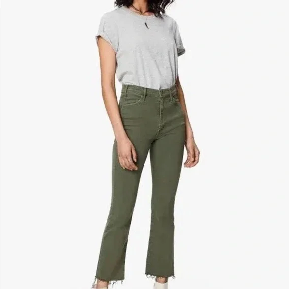 MOTHER Green Flare Wide Leg Jeans - Picture 6 of 15